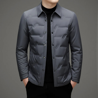 Light Refined Men's Padded Jacket - Shirt Collar Down