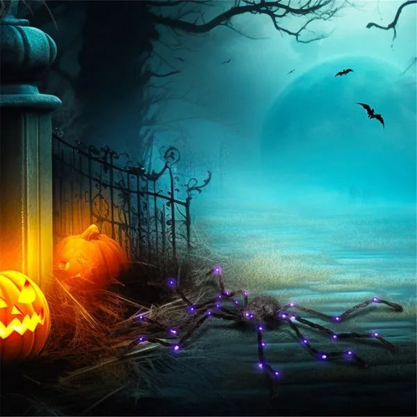 Up Light Oversized Spider Halloween Decoration Yard Prop