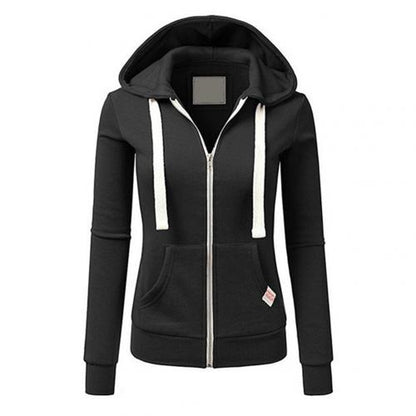 Plush Multi-Use Women's Zip Hoodie - Fitted, Cotton, Casual