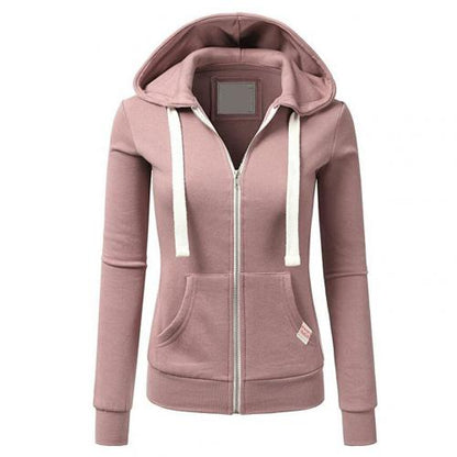 Plush Multi-Use Women's Zip Hoodie - Fitted, Cotton, Casual