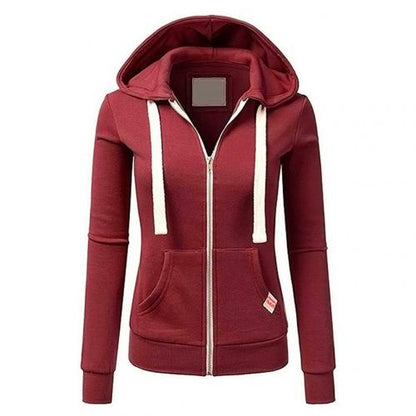 Plush Multi-Use Women's Zip Hoodie - Fitted, Cotton, Casual