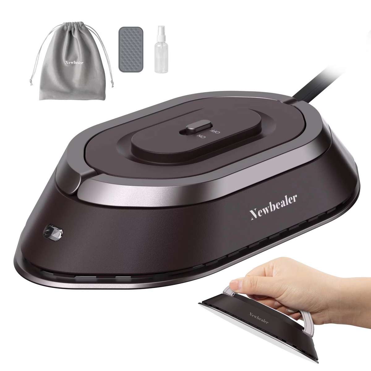 Mini Travel Iron for Clothes - Travel-Friendly Motor-Driven Iron, Fast Heating 30s, Dual Voltage 220V