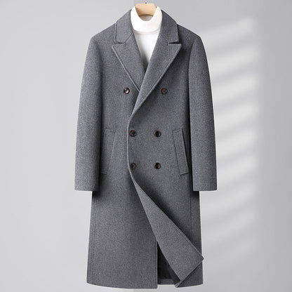 Structured Warm Overknee Wool Coat - Double Breasted, Winter