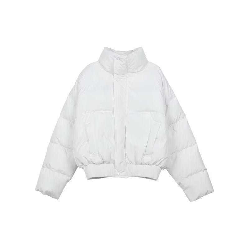 Men's Insulating Short Puffer Coat - Boxy Cropped, Linen