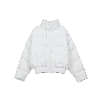 Men's Insulating Short Puffer Coat - Boxy Cropped, Linen