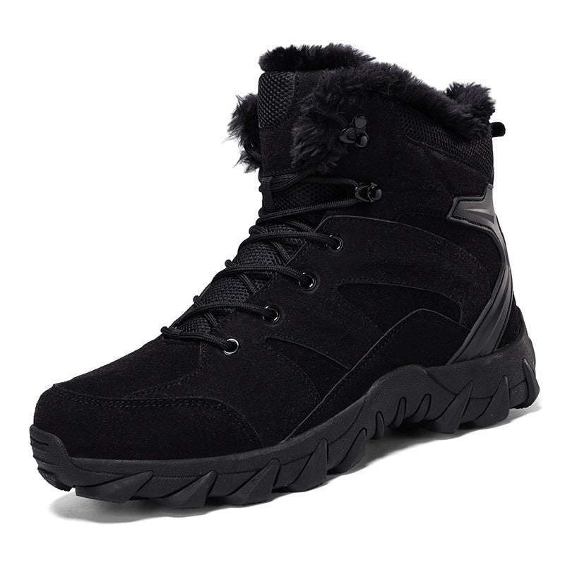 Men's Insulating Snow Boots - Mid Tube, Cowhide, Winter