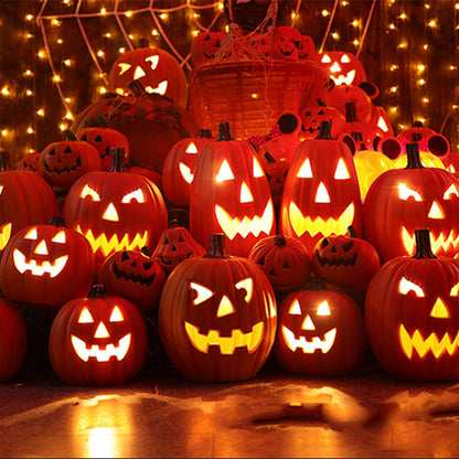 Pumpkin Halloween Lantern Plastic Blow Molded Decor