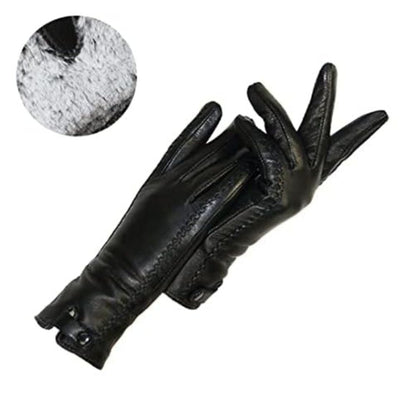 Womens Warm Leather Gloves - Tailored, Rabbit Lined