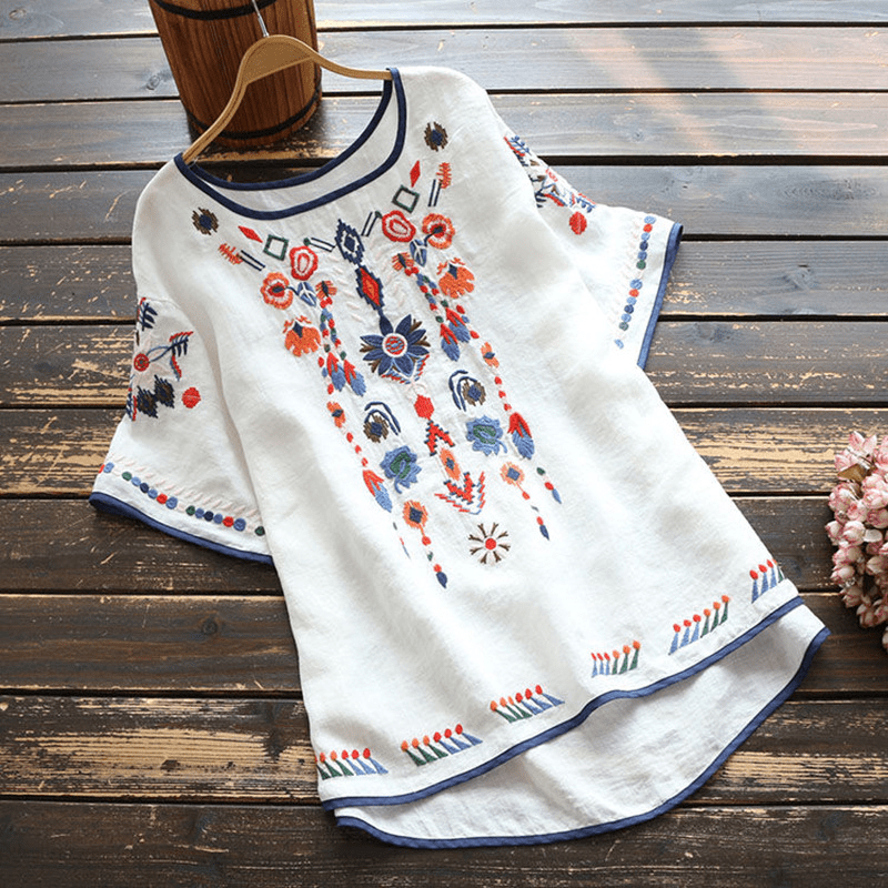 Variant image for Ethnic Embroidered Blouse for Women, Loose Fit, Elegant Design, Soft Premium Fabric, Versatile for Casual and Formal Wear-7