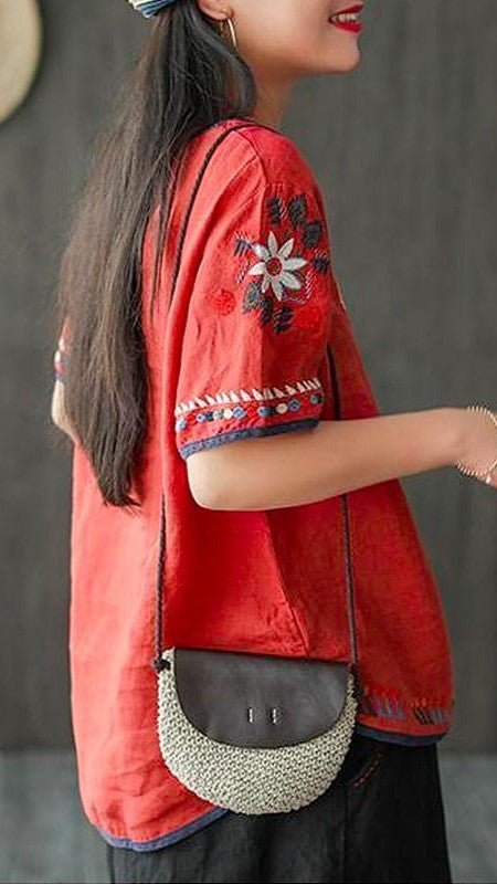 Ethnic Embroidered Blouse for Women, Loose Fit, Elegant Design, Soft Premium Fabric, Versatile for Casual and Formal Wear-5