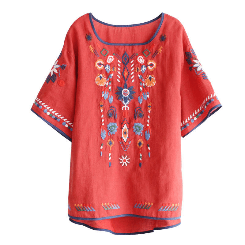 Variant image for Ethnic Embroidered Blouse for Women, Loose Fit, Elegant Design, Soft Premium Fabric, Versatile for Casual and Formal Wear-4