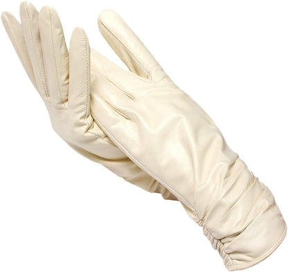 Plush Timeless Women Leather Gloves - Tailored Wool Lined