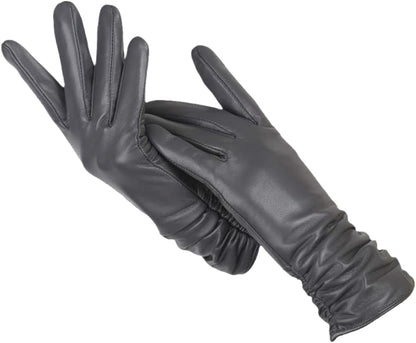 Plush Timeless Women Leather Gloves - Tailored Wool Lined