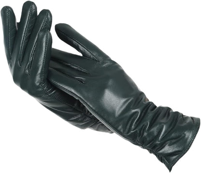 Plush Timeless Women Leather Gloves - Tailored Wool Lined