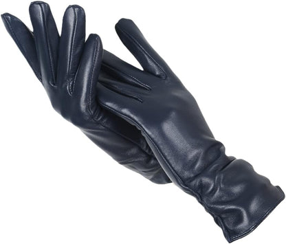 Plush Timeless Women Leather Gloves - Tailored Wool Lined
