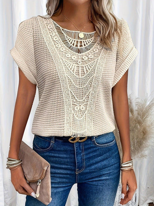 Elegant Knitted Women's Top with Intricate Detailing, Comfortable Fit, and Versatile Style for Casual and Formal Occasions-1