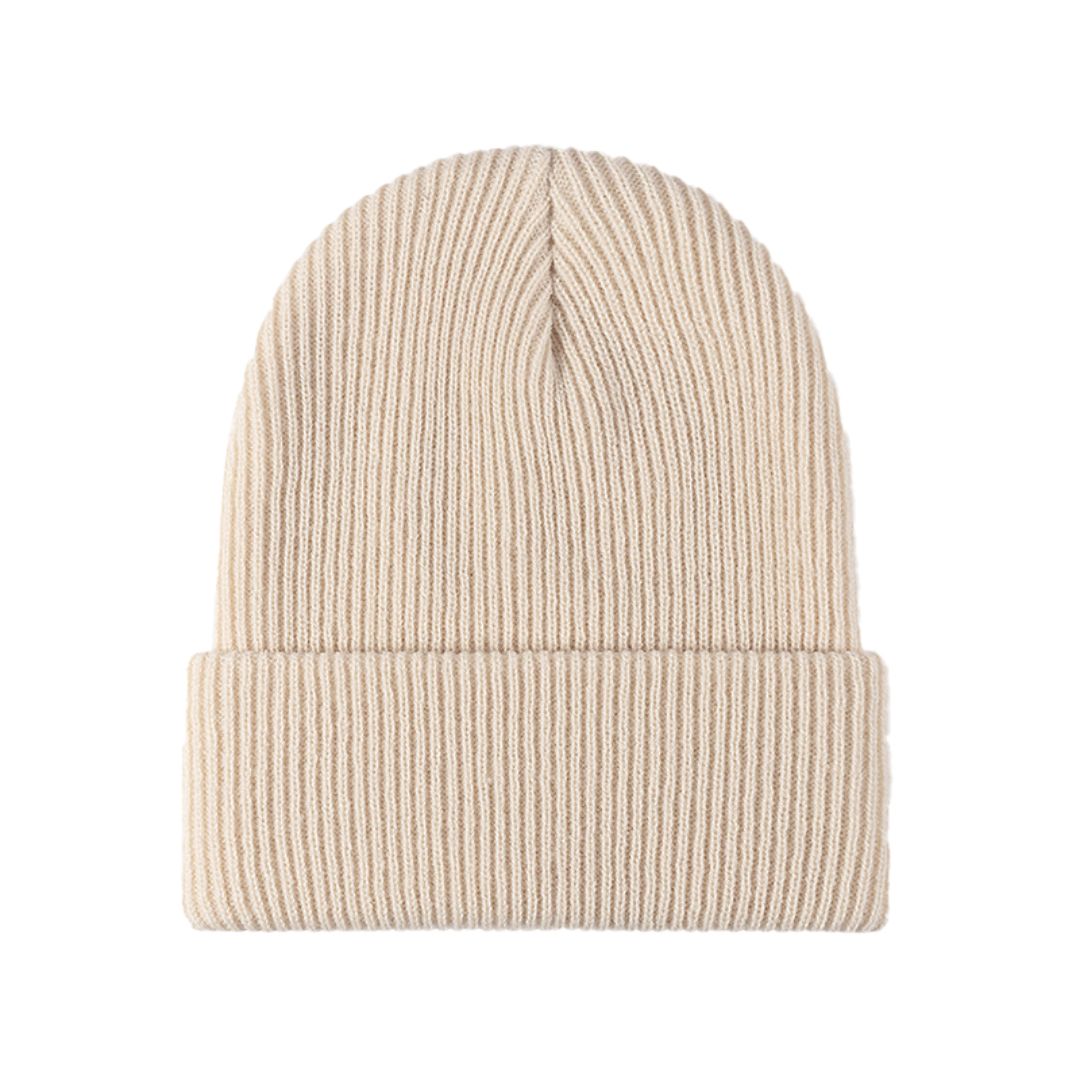 Warm Multi-Use Beanie - Folded Cuff Ribbed Knit, Winter