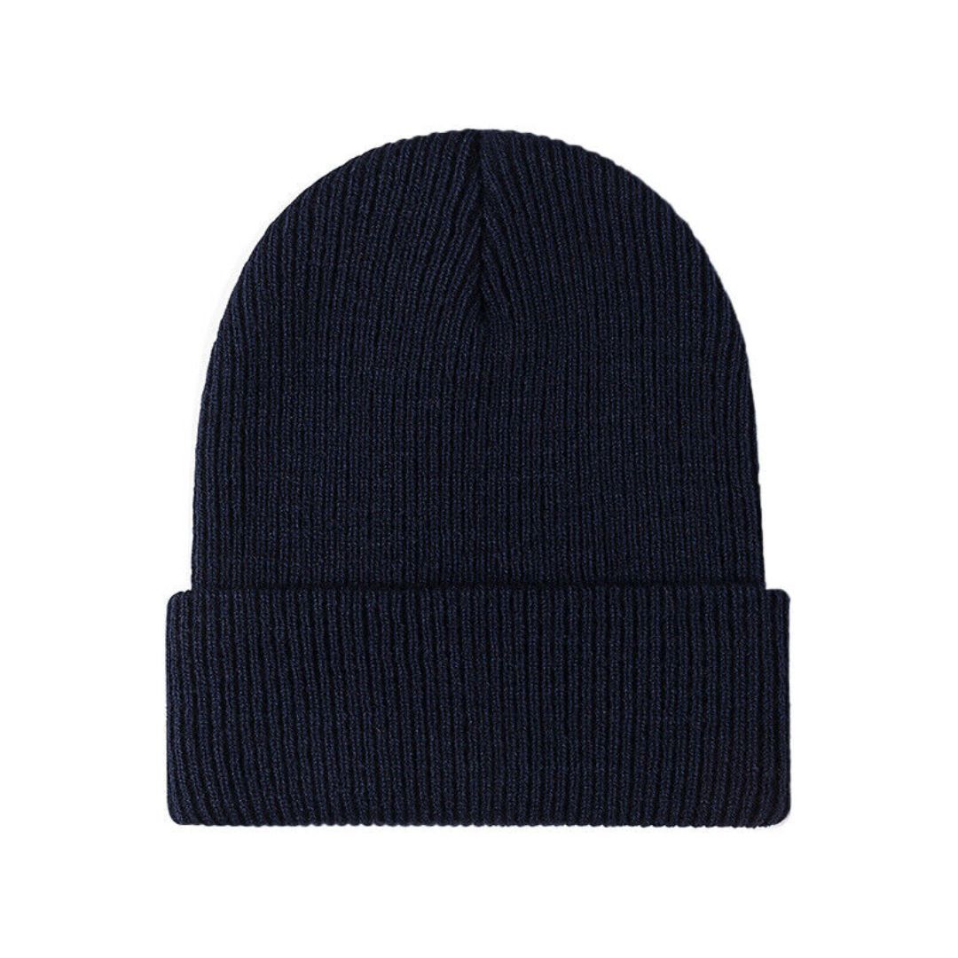 Warm Multi-Use Beanie - Folded Cuff Ribbed Knit, Winter