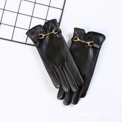 Scalloped Cuff, Lined – Warm Women’s Faux Leather Gloves