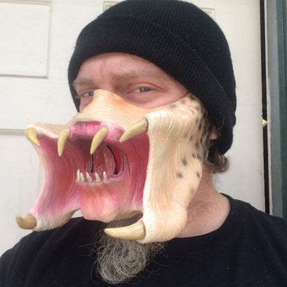 Latex2025 Edition Horror Mask Cannibal Mouth Cosplay Halloween