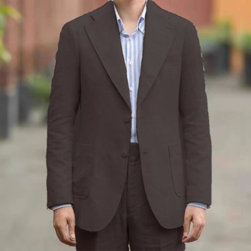 Slim-Fit Neapolitan Casual, Cotton Blend, Regular Wear – Breathable Men's Blazer