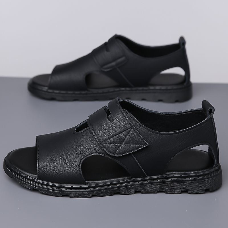 open-toe slip-on, synthetic leather, casual outdoor wear – Breathable men's sandals