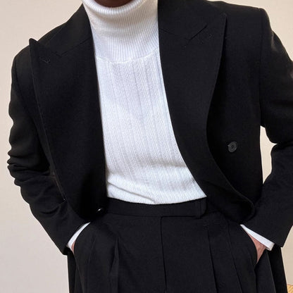 Light men's suit - timeless double-breasted Italian cut, for business, office-ready