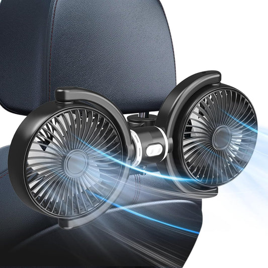 Backseat2025 Edition Car Fans for Pets Dual Cooling With Flexible Airflow Keeps Dogs Calm Summer Travel