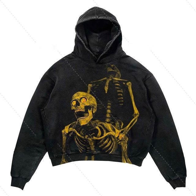 Relaxed Warm Hoodie - Cropped Pullover Polyester Streetwear