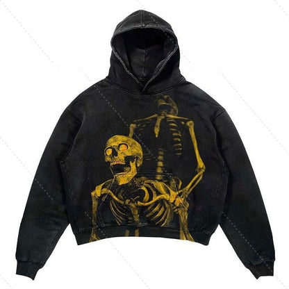 Relaxed Warm Hoodie - Cropped Pullover Polyester Streetwear