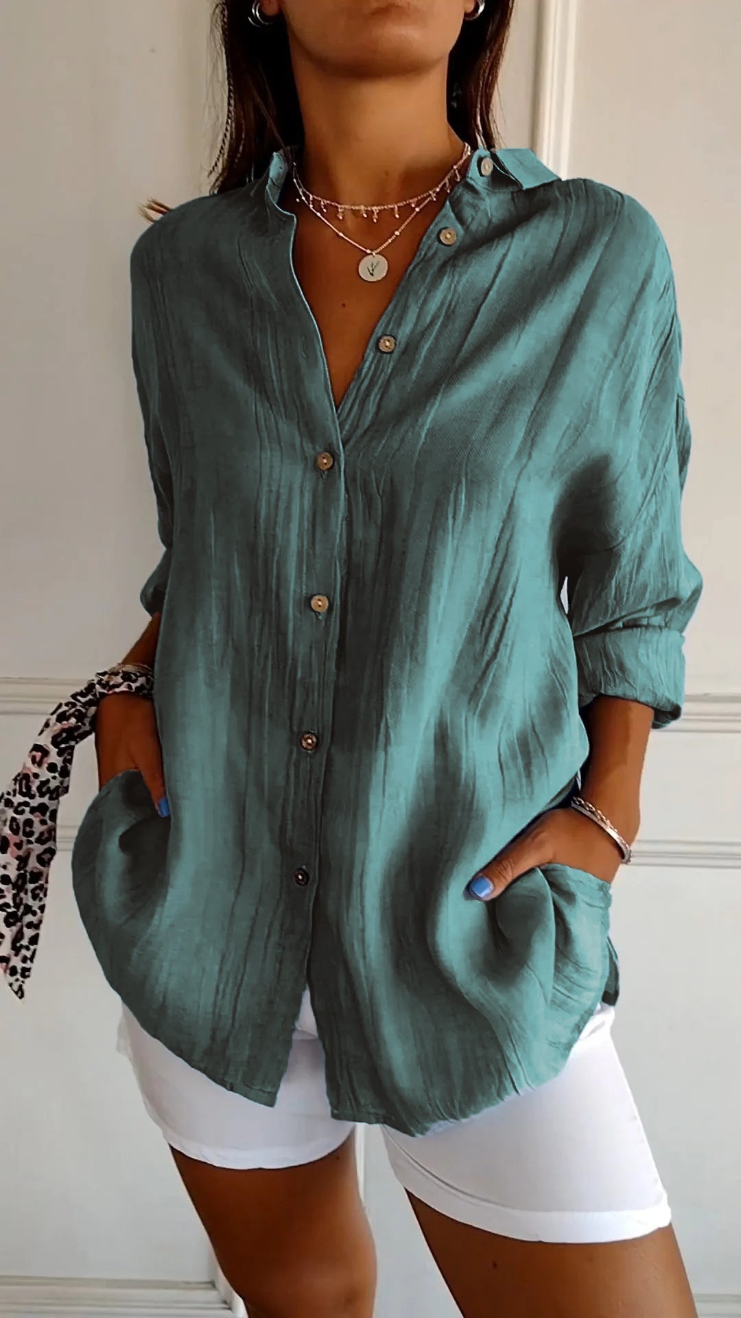 Variant image for Chic Women's Blouse with Flattering Cut, Versatile Style, Long Sleeve Summer Top for Women, Machine Washable-36