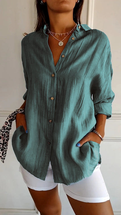 Variant image for Chic Women's Blouse with Flattering Cut, Versatile Style, Long Sleeve Summer Top for Women, Machine Washable-36