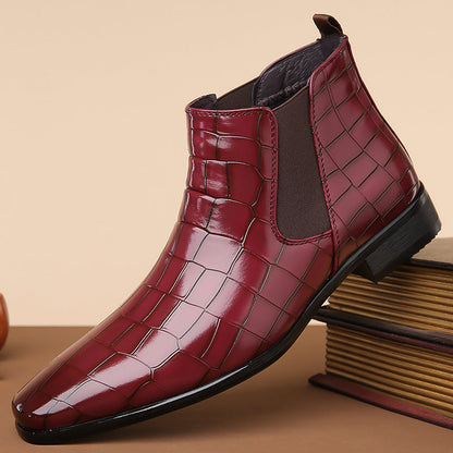 Men's Supportive Chelsea Boots - High Top Croc Leather