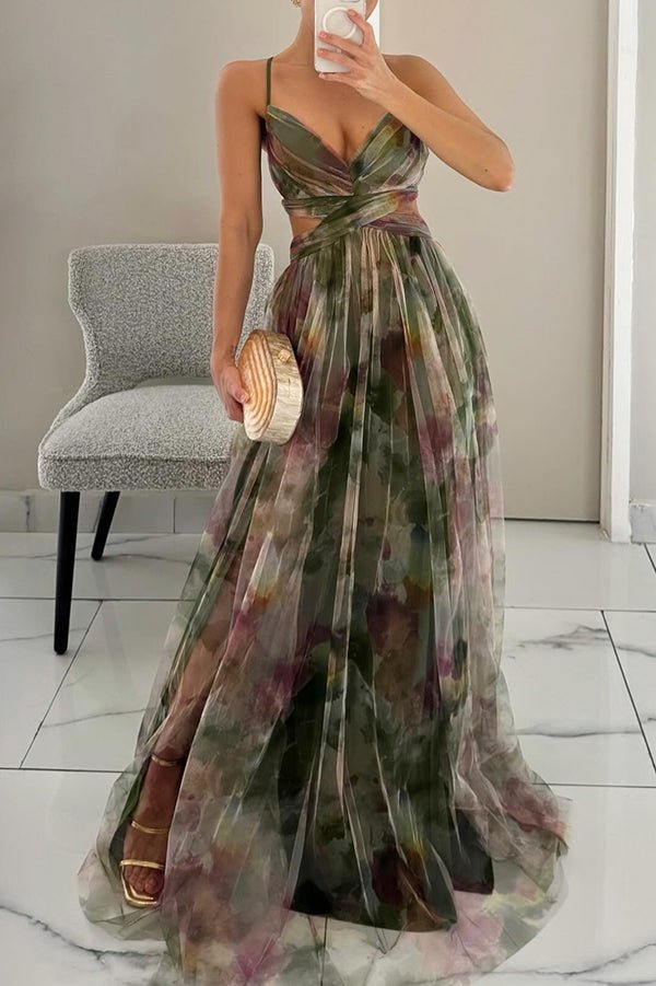 Variant image for Floral Maxi Dress for Women, Adjustable Back Closure, Summer Wedding Guest Dress, Elegant and Comfortable-5