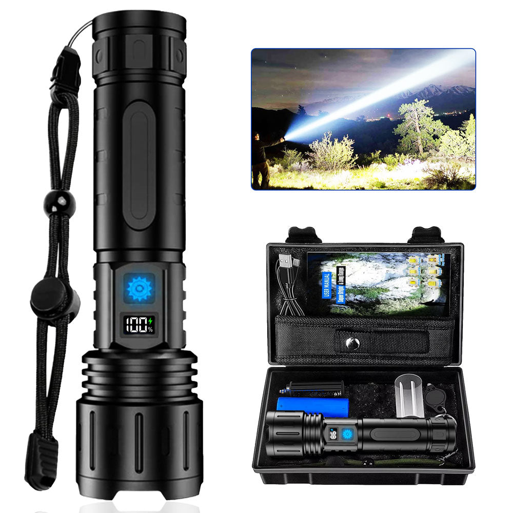 Flashlight 100K Lumens Battery-Powered LED Water-Resistant Camping