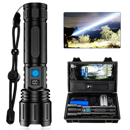 Flashlight 100K Lumens Battery-Powered LED Water-Resistant Camping