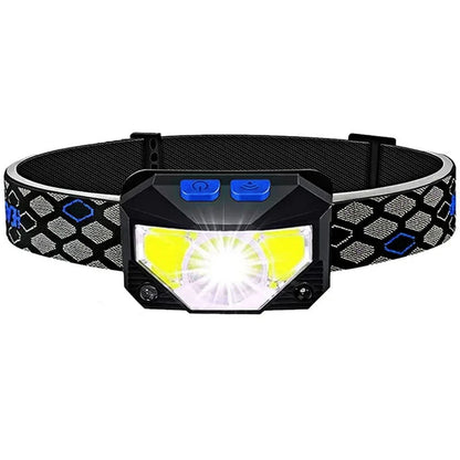Tactical Head Flashlight Recharge Water-Resistant Motion Sensor