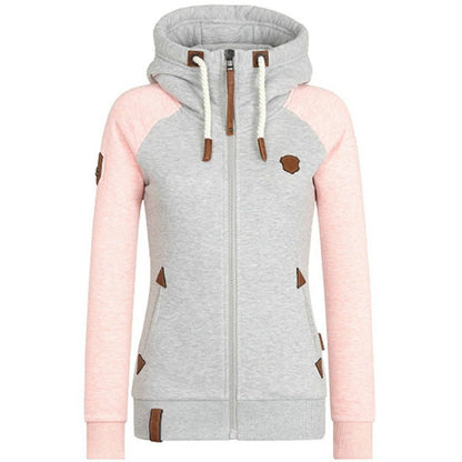 Plush Women’s Hoodie Jacket - Raglan, Cotton, Casual