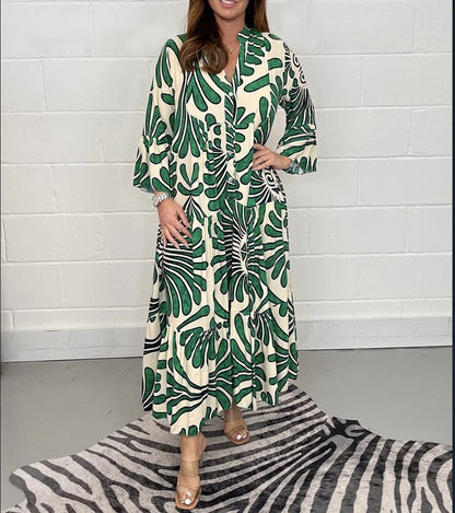 Variant image for Elegant Women's Summer Dress with Graceful Print, Loose Fit, and Knee-Length Design for Garden Parties and Beach Walks-20