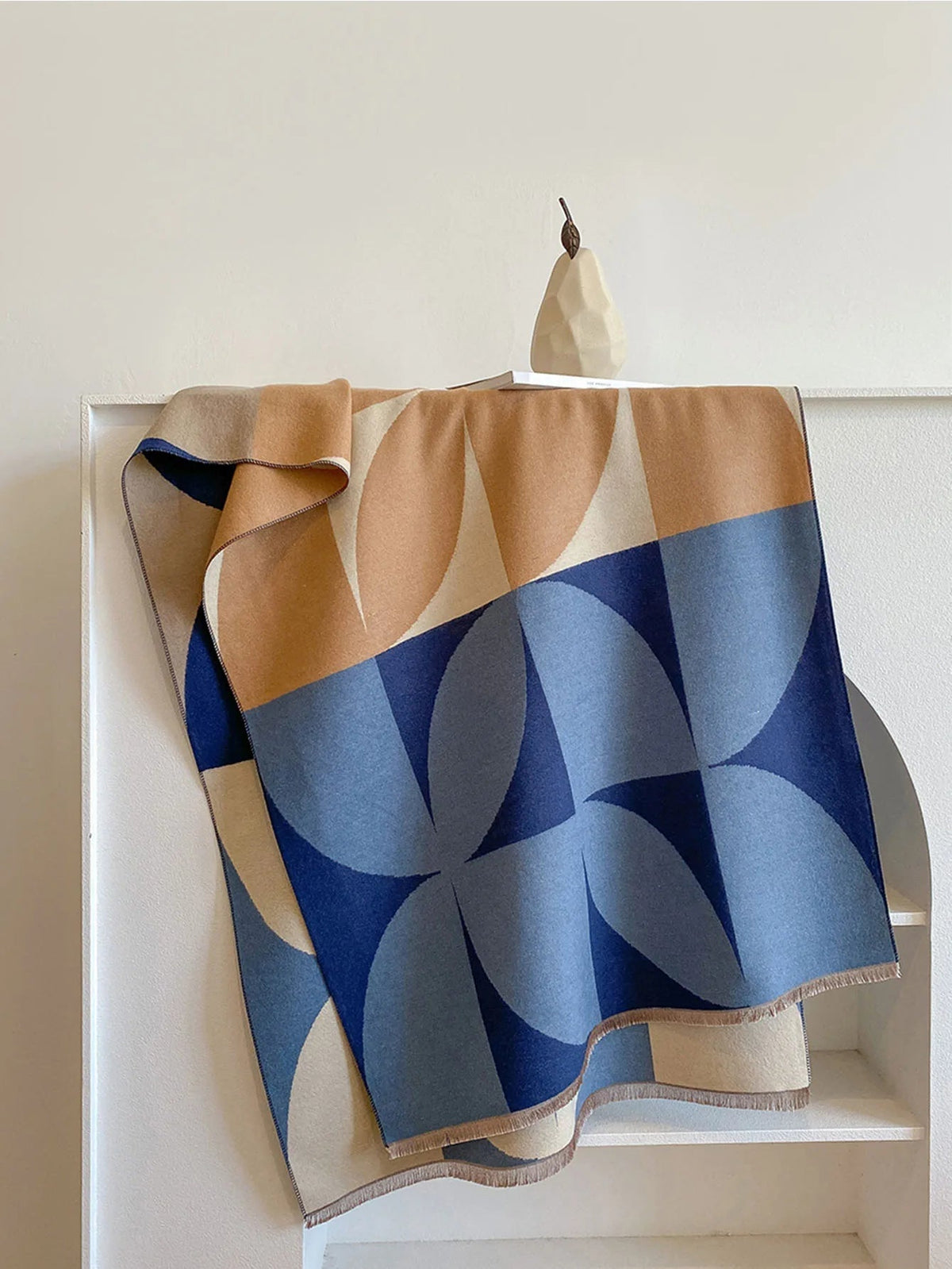 Oversized Womens Scarf - Reversible Patterned Cashmere