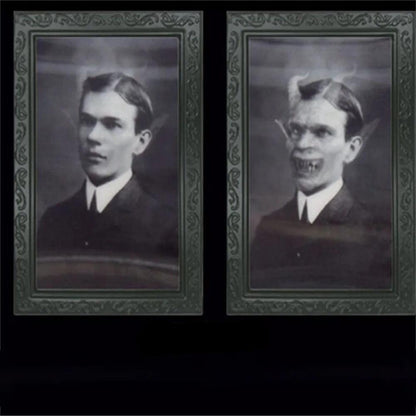 Spooky Ghost 3D Changing Face Moving Picture Frame - Halloween Wall Decor for Haunted Parties and Household Decoration