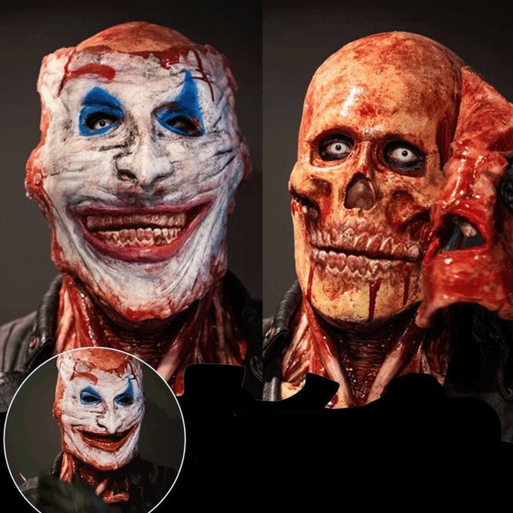 Creepy Full-Face Double Layer Halloween Mask - Terrifying Costume Accessory for Adults, Great for Parties and Events