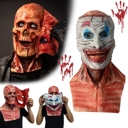 Creepy Full-Face Double Layer Halloween Mask - Terrifying Costume Accessory for Adults, Great for Parties and Events