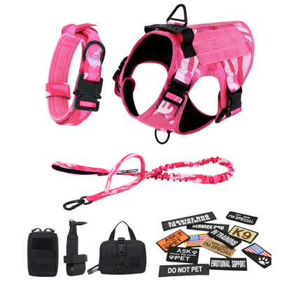 Tactical Dog Harness No-Pull With Front And Back D-Rings Fast-Release Buckles Top Handle Heavy-Duty Training