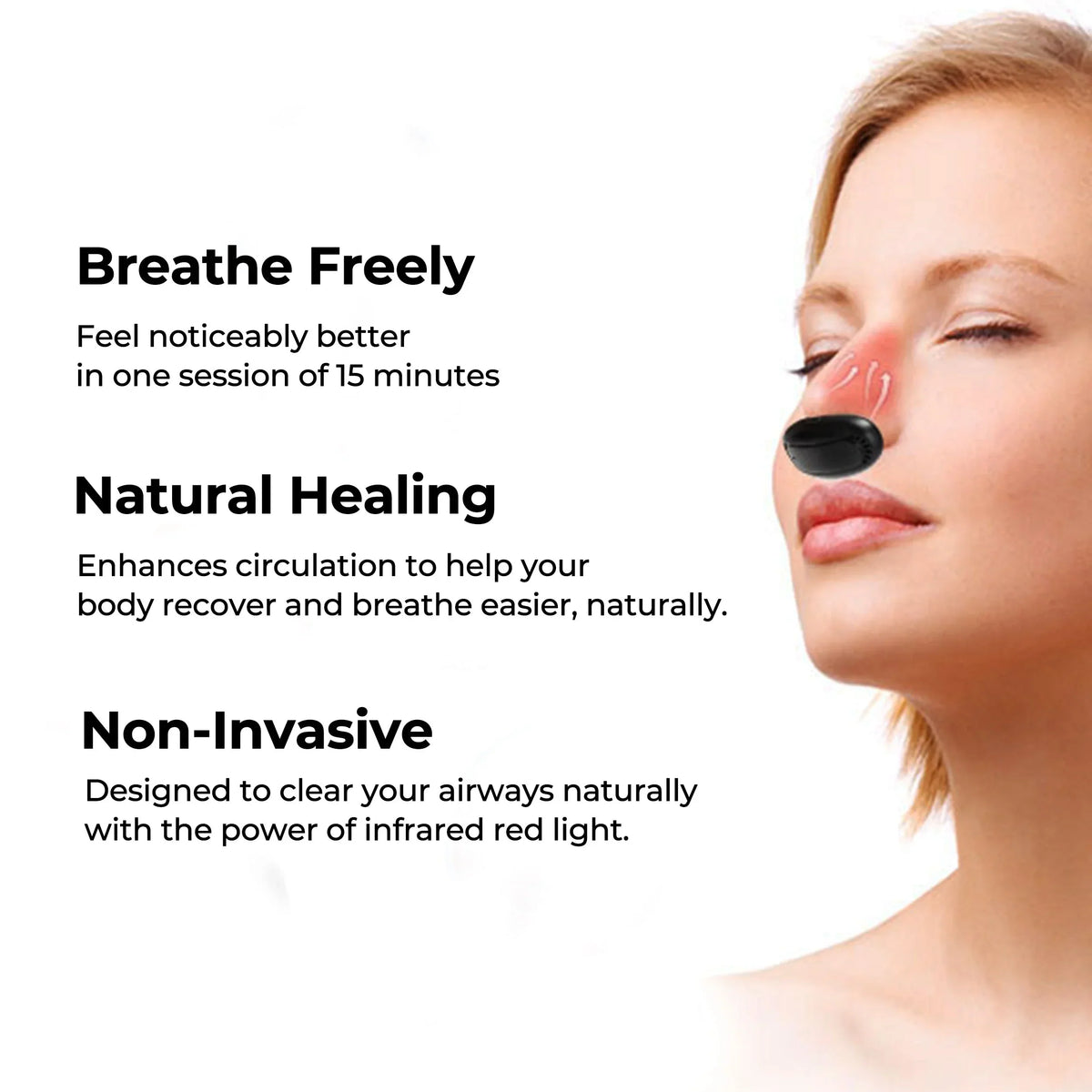 Light Red Nasal Therapy Device Clear Breathing Aid