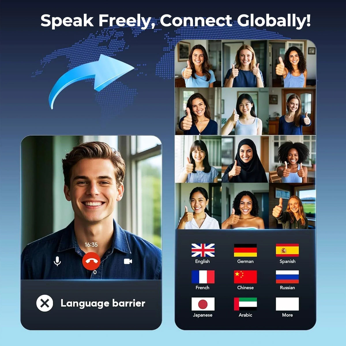 Translation Earbuds 144 Languages Cordless AI Translator