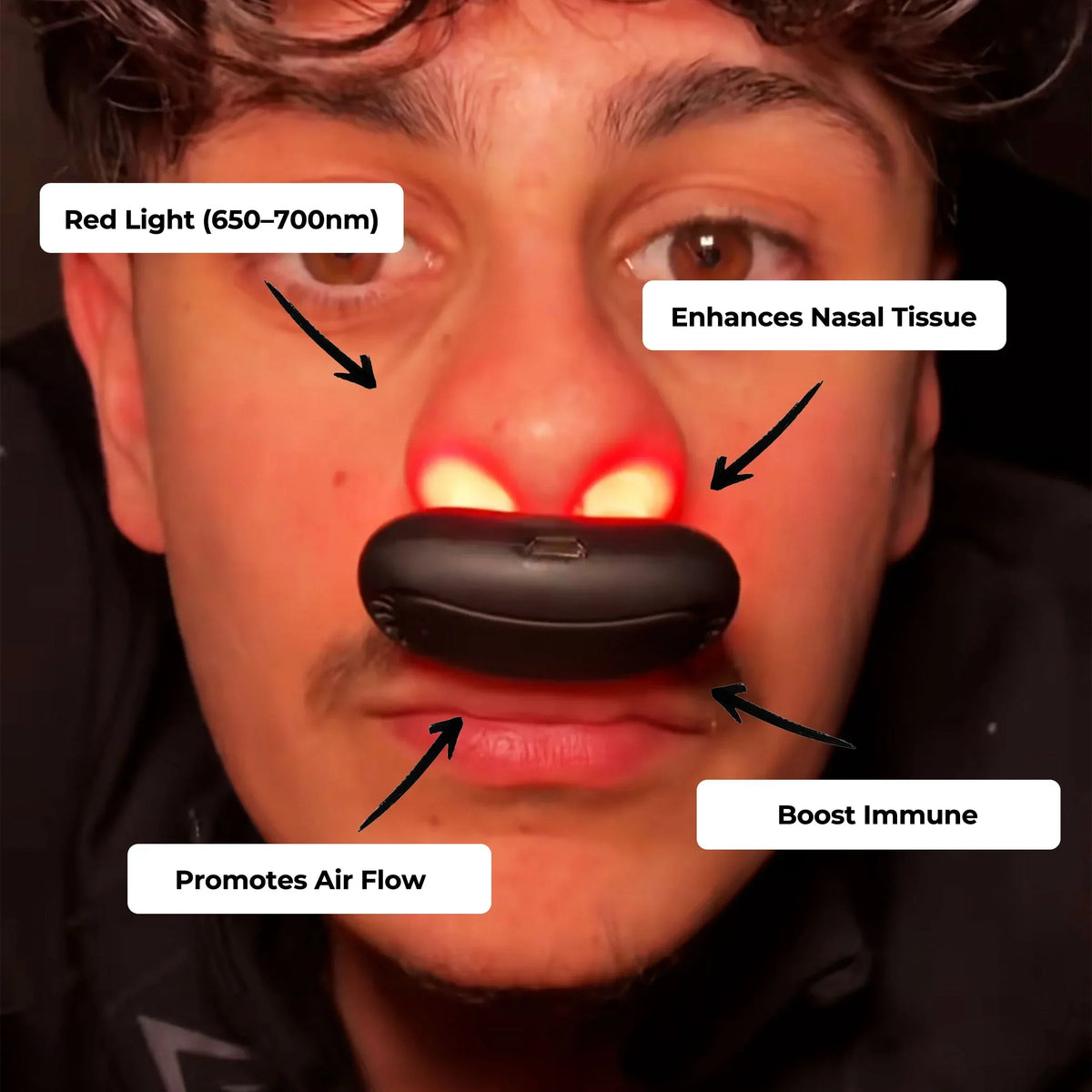 Light Red Nasal Therapy Device Clear Breathing Aid