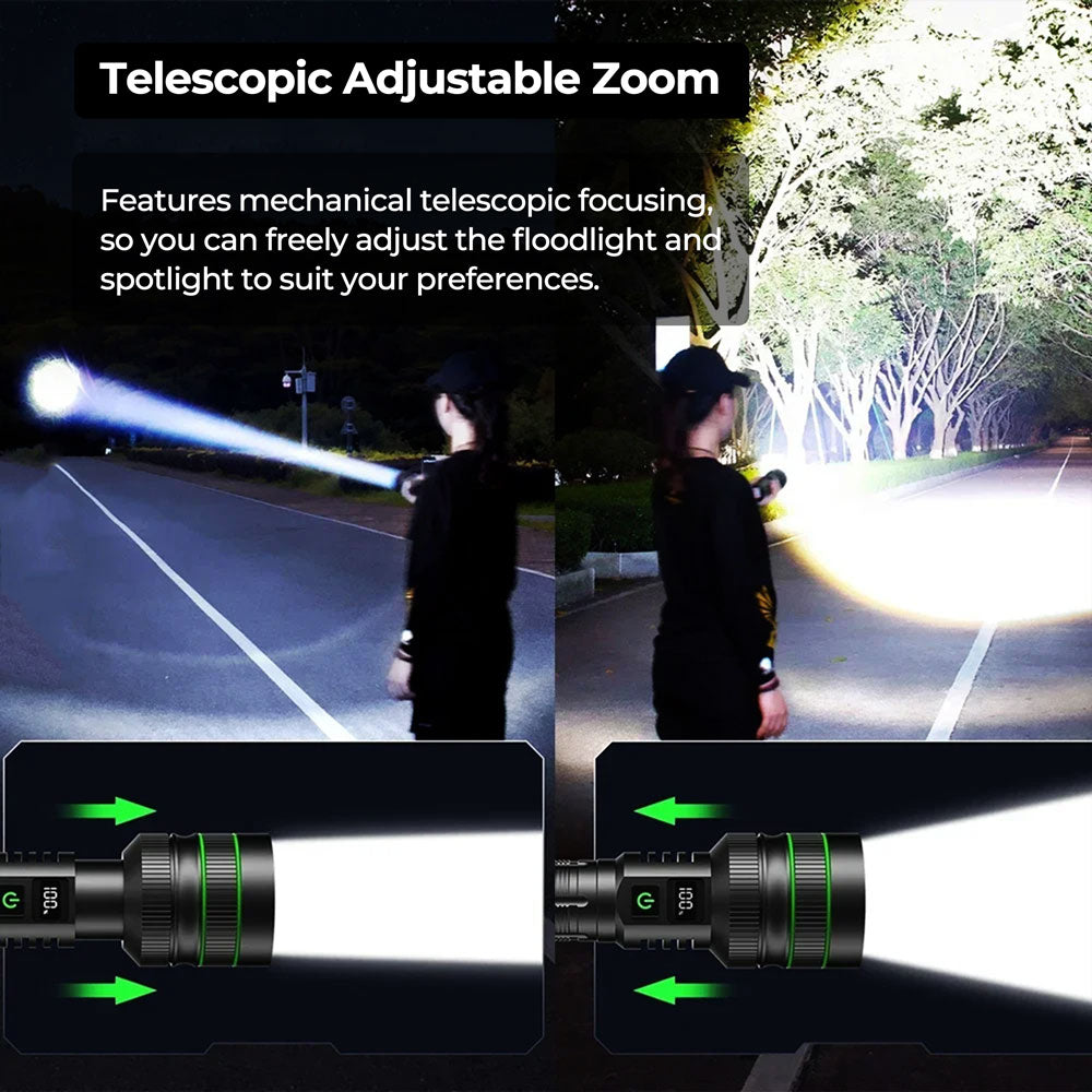 Flashlight 100K Lumens Battery-Powered LED Water-Resistant Camping