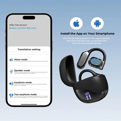 Translation AI Earbuds Real Time 144 Languages, Clear Calls