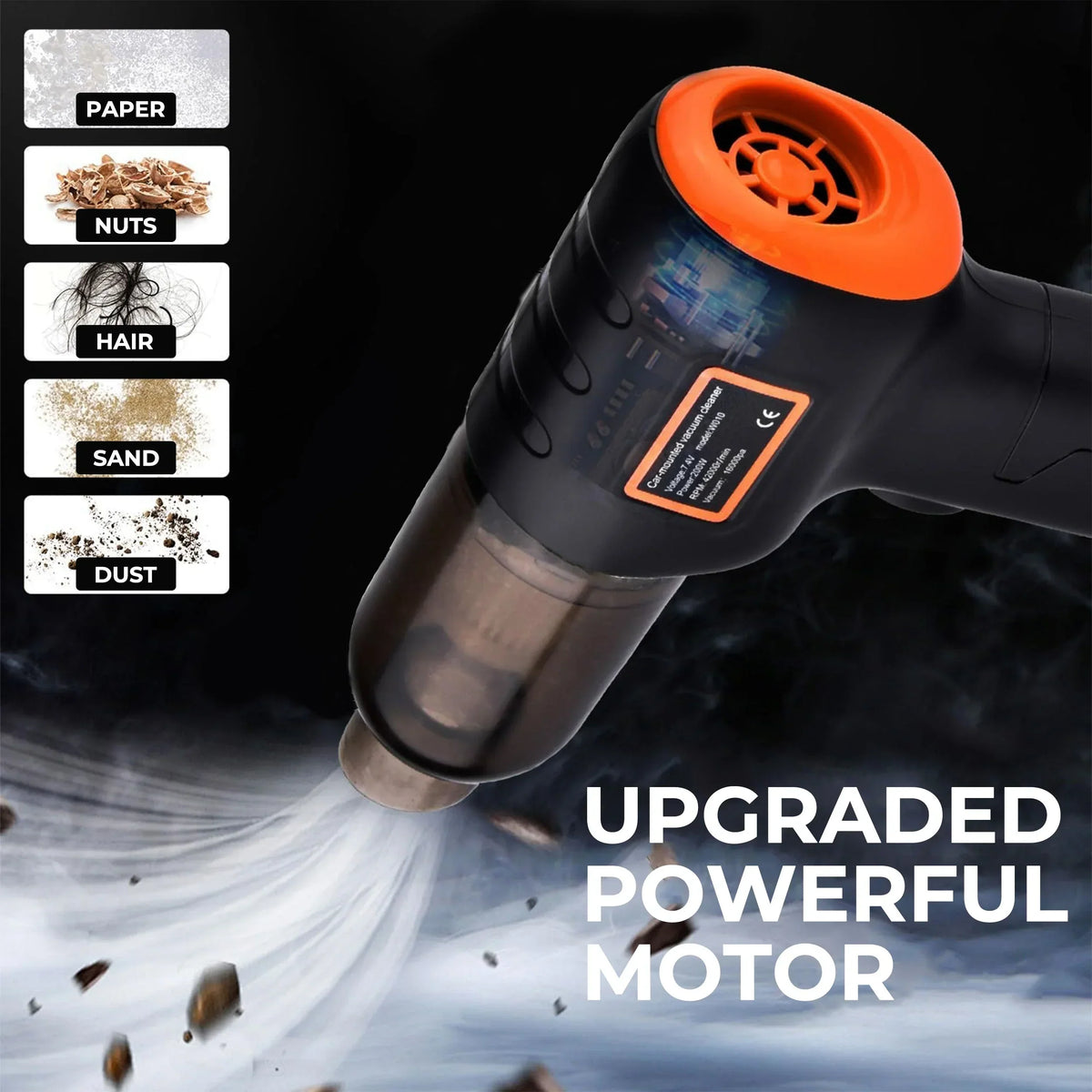 Cordless Car Vacuum Cleaner Hand-Held Travel-Friendly Strong Suction